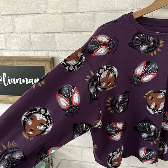 MARVEL Purple Cut Off Sweatshirt - Picture 7 of 7